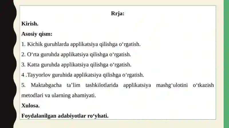 TURLI YOSH GURUHDA BOLALARNI APPLIKATSIYAGA O‘RGATISH METOD VA USULLARI 2