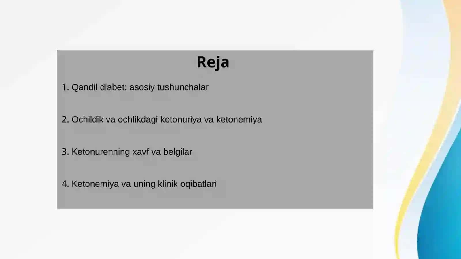 Qandli diabet va ochlikda ketonuriya va ketonemiya 2