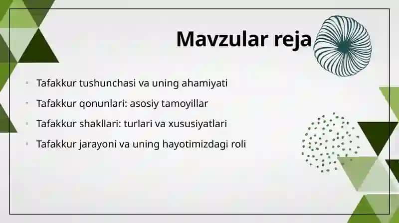 Tafakkur qonunlari va shakllari 2
