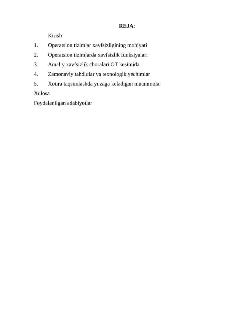 Operatsion tizimlar xavfsizlik kategoriyalari 2