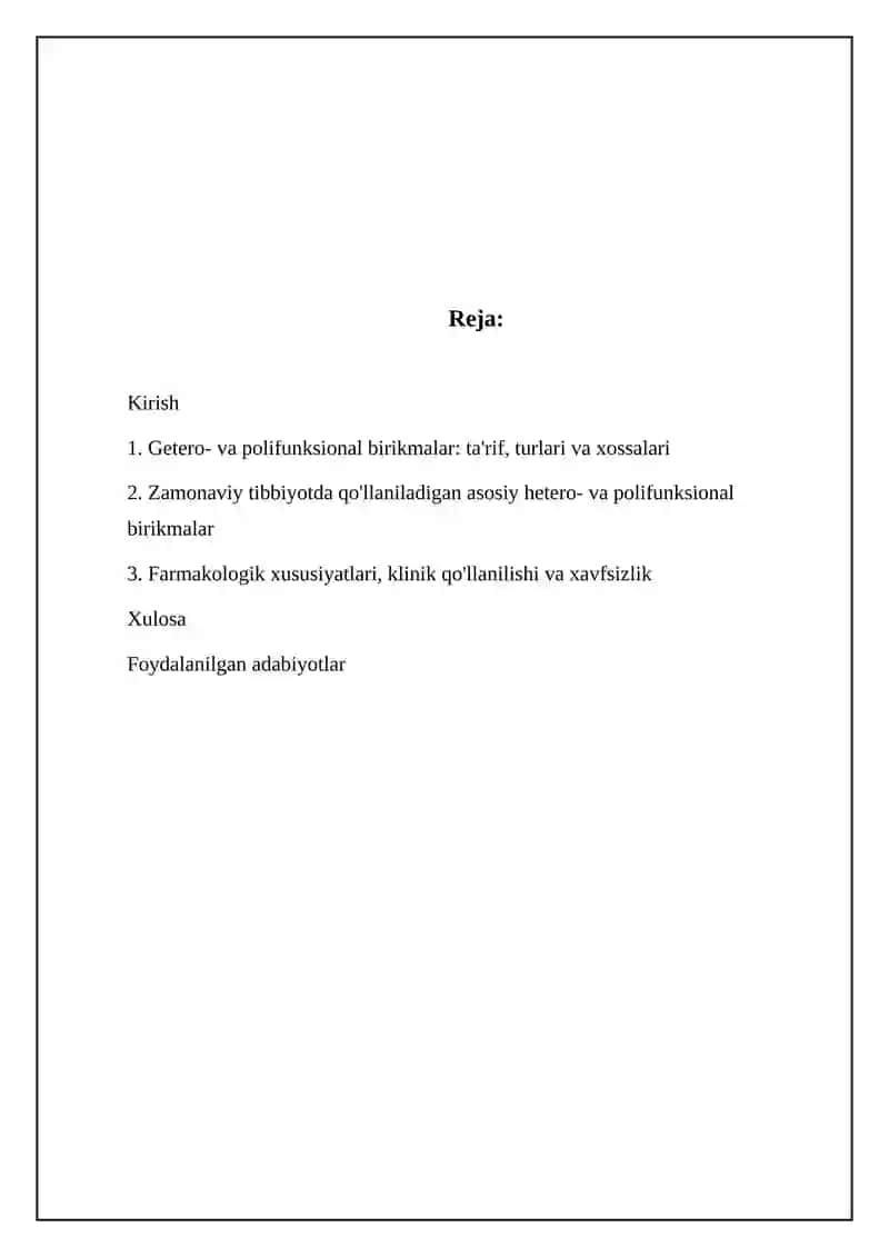 Getero- va polifunksional birikmalar: ta'rif, turlari va xossalari 2