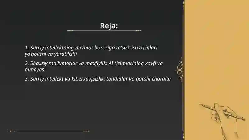 Sun'iy intellekt- xavf,qulaylik va kelajakdagi o'zgarishlar 2
