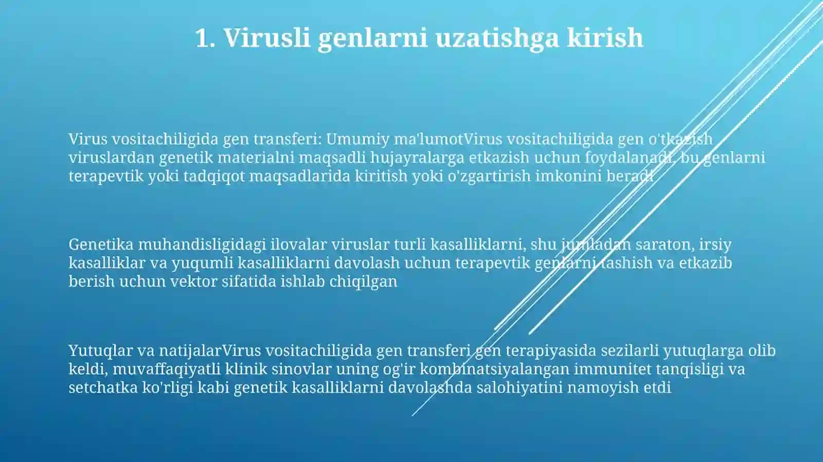 Viruslarning Gen Muhandisligida Qo'Llanilishi Va Ushbu Yo'Nalishda Erishilgan Yutuqlar VaOlinganNatijalar 2