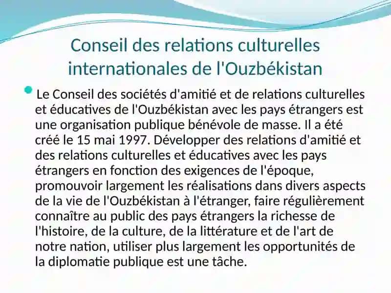 Conseil des sociétés d'amitié et de relations culturelles et éducatives de l'Ouzbékistan 2