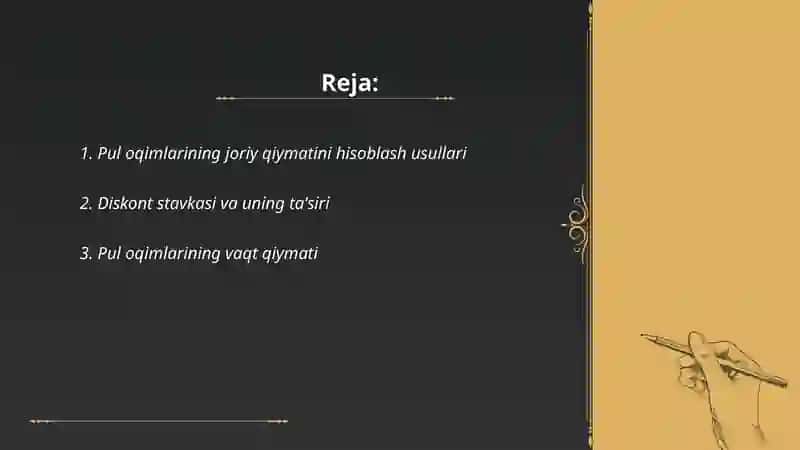 Bir xil bolmagan pul oqimlarining joriy qiymatini aniqlash va doimiy annuititlar tushunish 2
