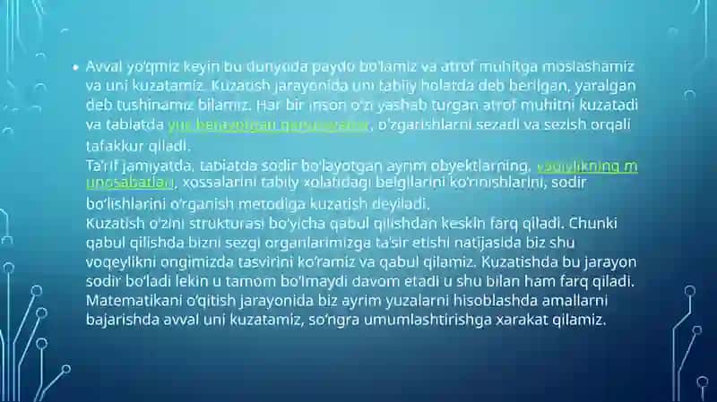 Matematikaning fan va o'quv predmeti sifatida gi taraqqiyot bosqichlari 2