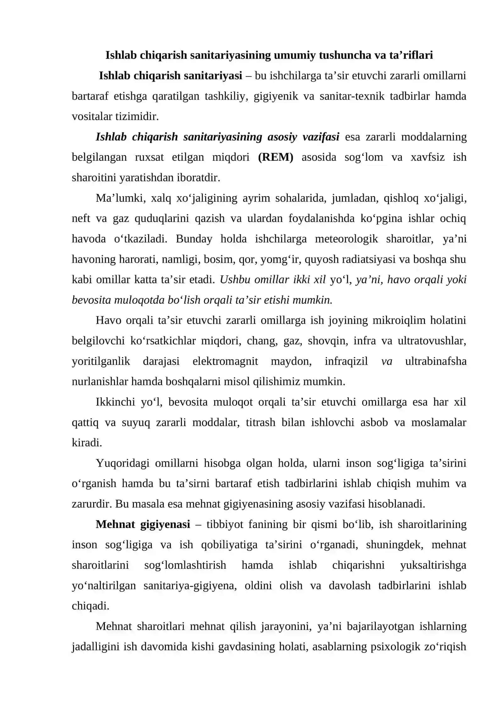 Sanoat korxonalarida ishlab chiqarish sanitariyasi va gigiyenasi 2