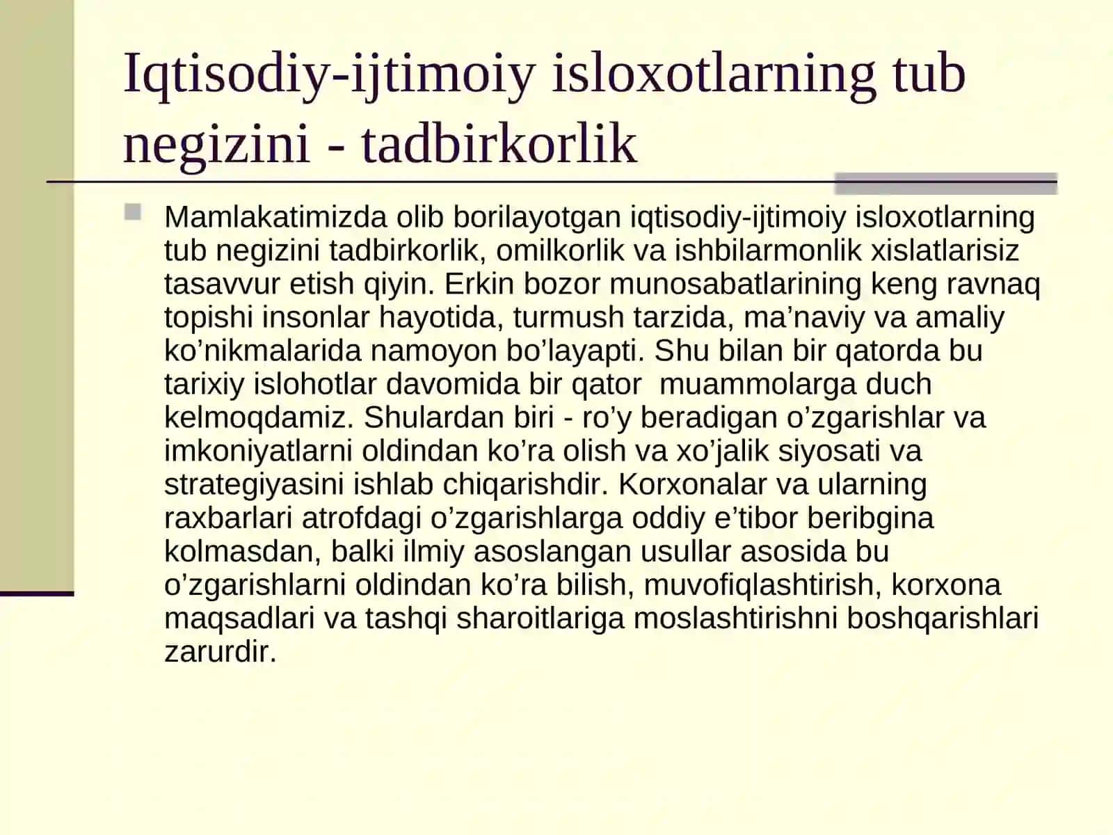 Innovatsiyalar va innovatsion menejmentning tashkiliy asoslari 2