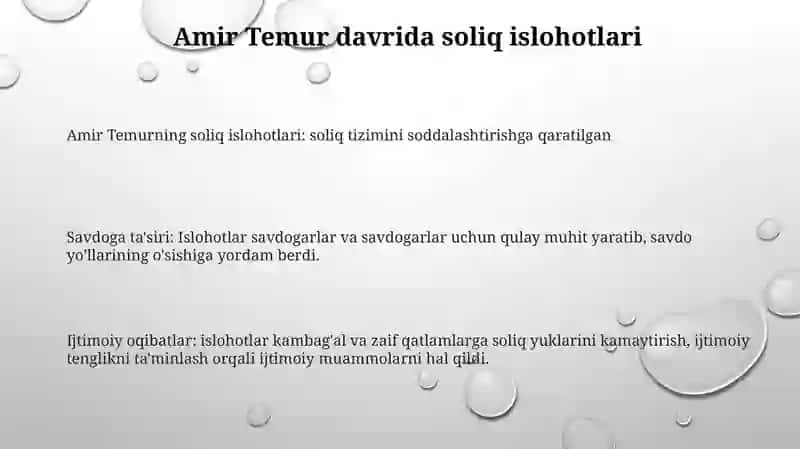 Amir Temur Davrida Soliq Siyosatning JamiyatHayotigaTa’Siri 2