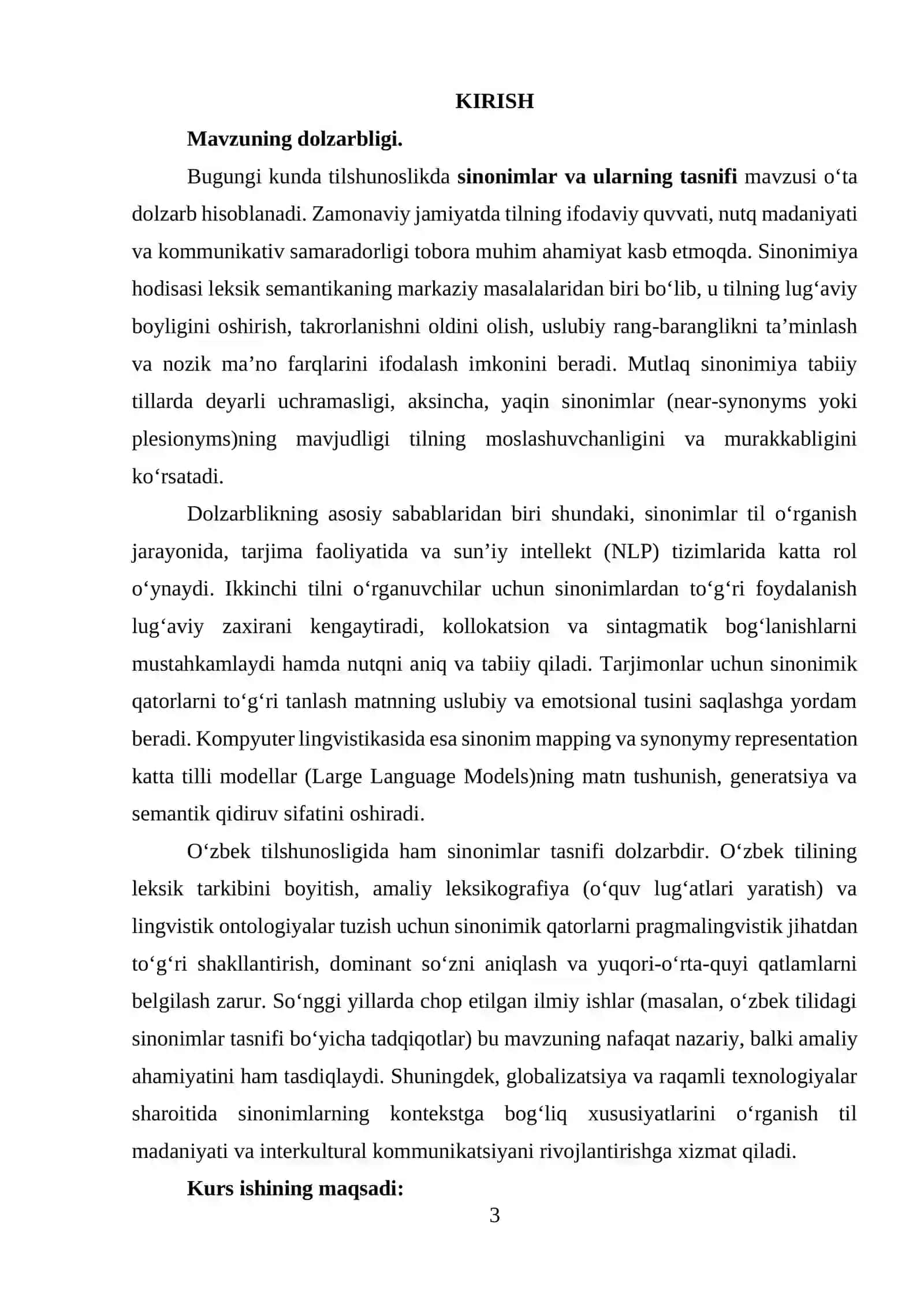 Sinonimlar va ularning tasnifi 2