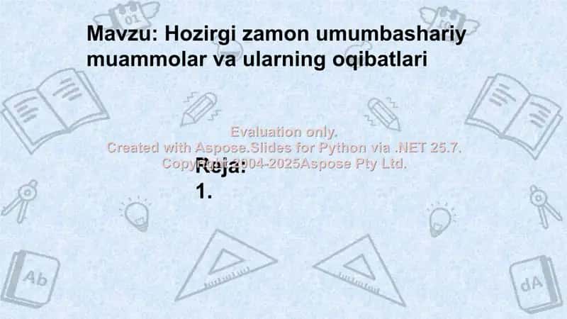 Global Muammolar va ularning Oqibatlari 2