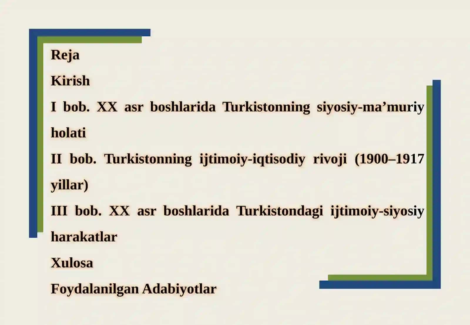 Turkiston XX asr boshlarida (1900-1917 yillar) 2