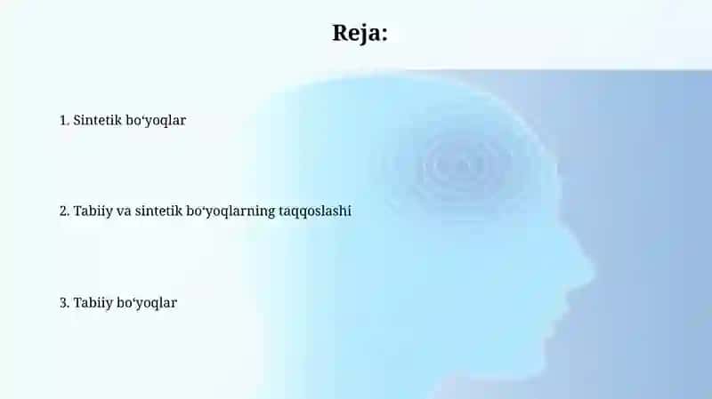 Tabiiy va sintetik bo'yoqlar 2