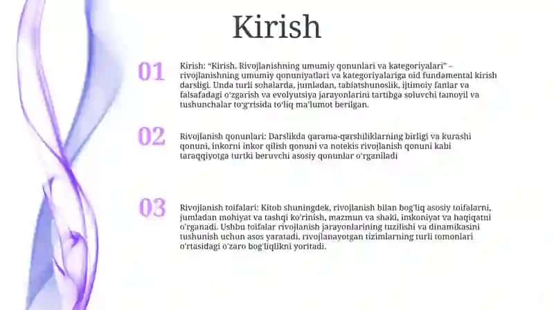 Rivojlanishning Umumiy Qonunlari Va Kategoriyalari 2