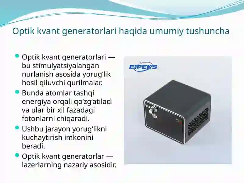 Optik kvant generatorlari, lazerlar va ularning tibbiyotda qo‘llanilishi 2