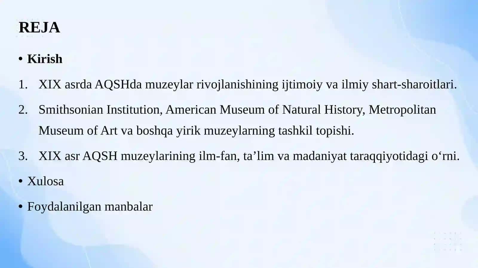 XIX asrda AQSH muzeylari taraqqiyoti 2