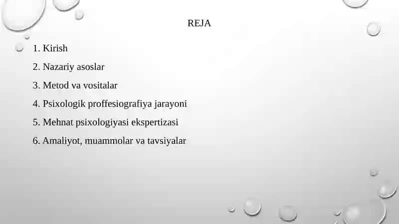 Psixologik proffesiografiya va Mehnat psixologiyasi ekspertizasi 2