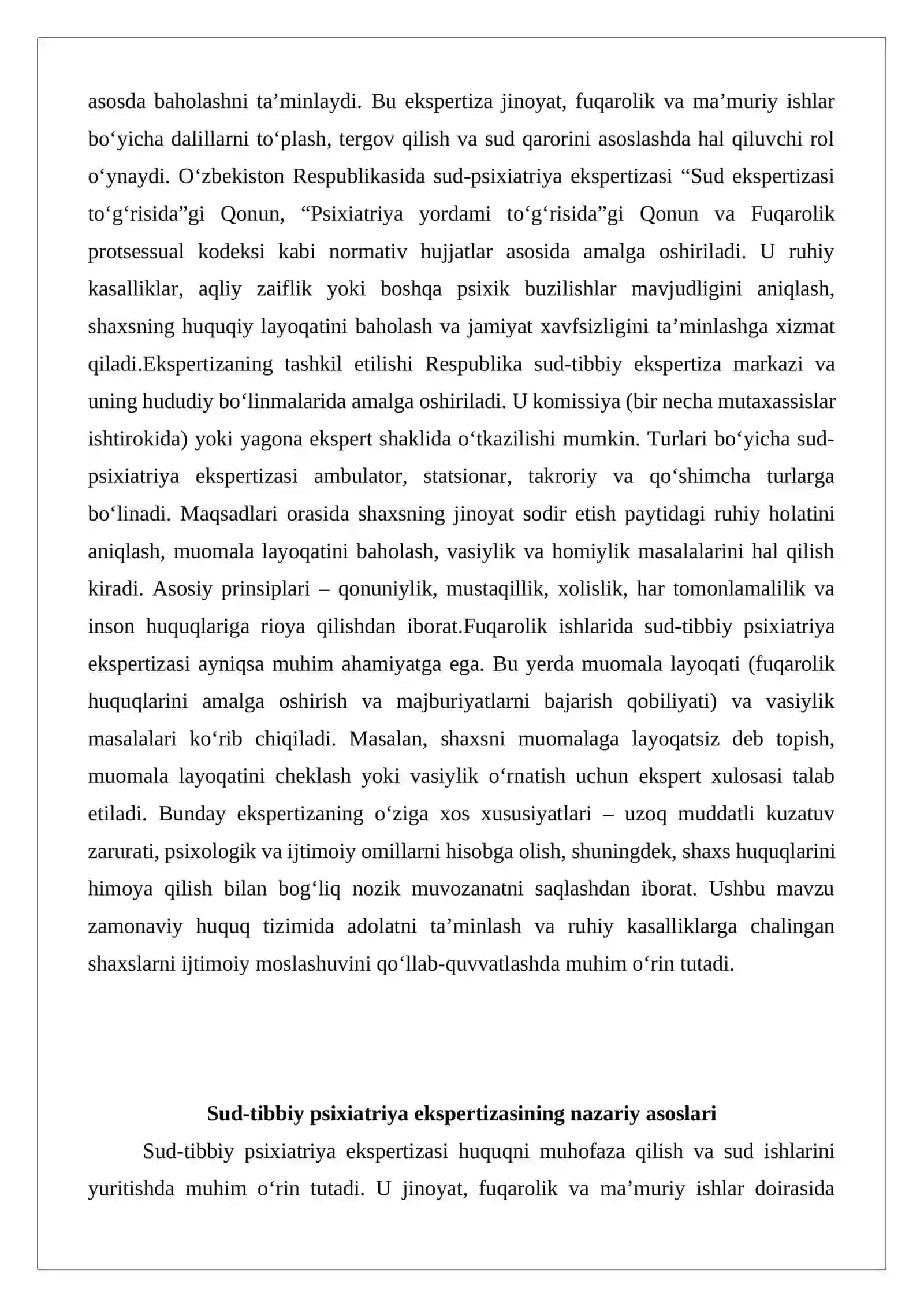 Sud-tibbiy psixiatriya ekspertizasi 2