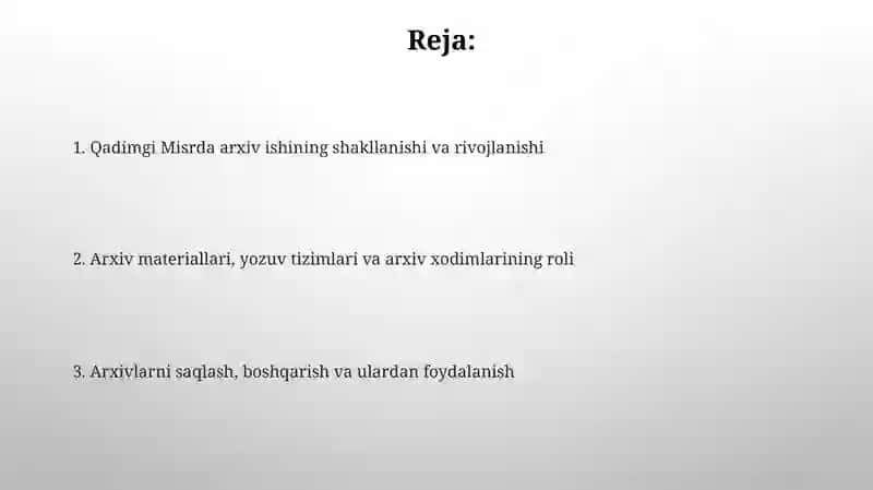 Qadimgi Misr davlatida arxiv ishlari tarixi 2