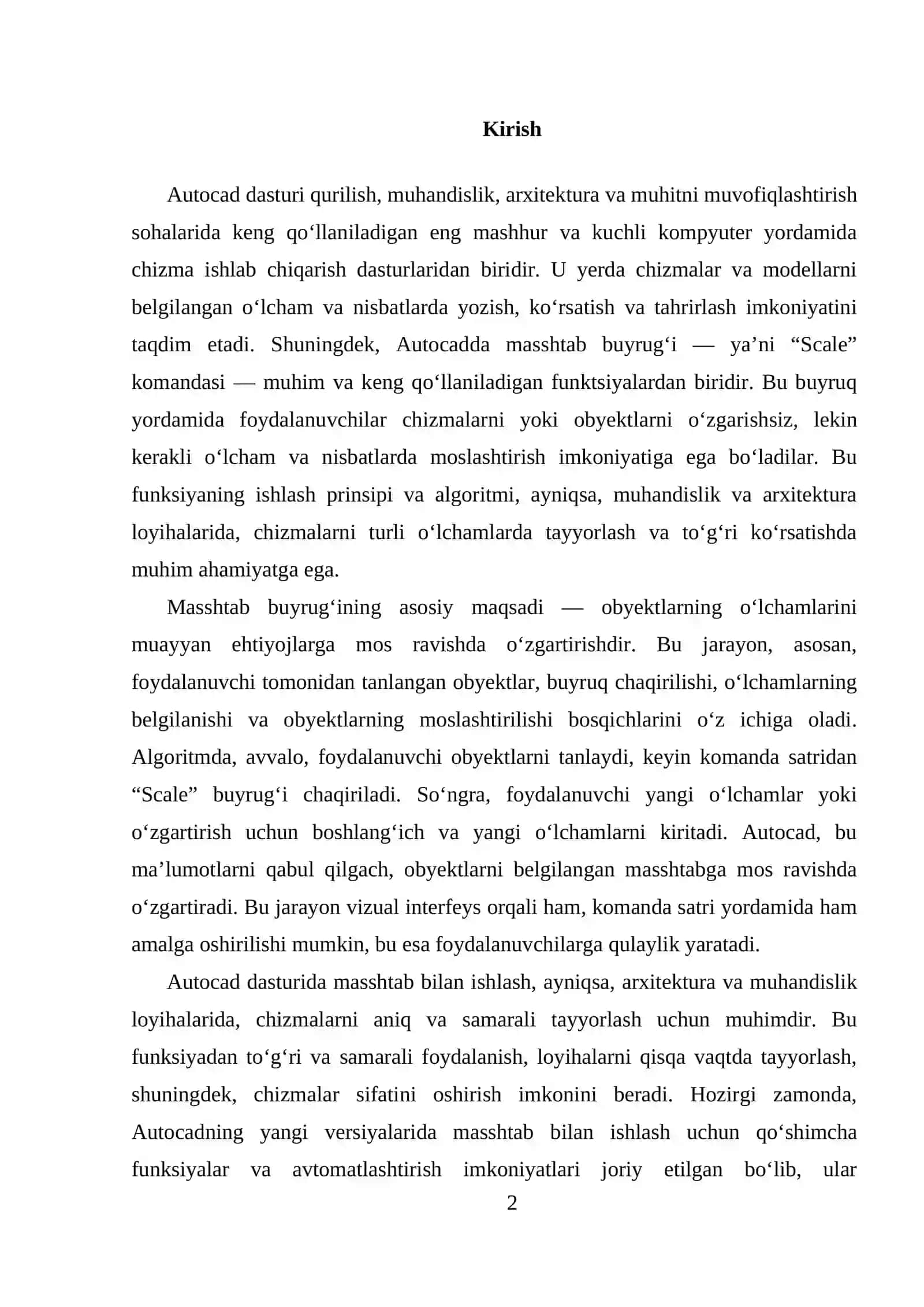 MASSHTAB BUYRUG`I VA UNDAN FOYDALANISH ALGARITMI 2