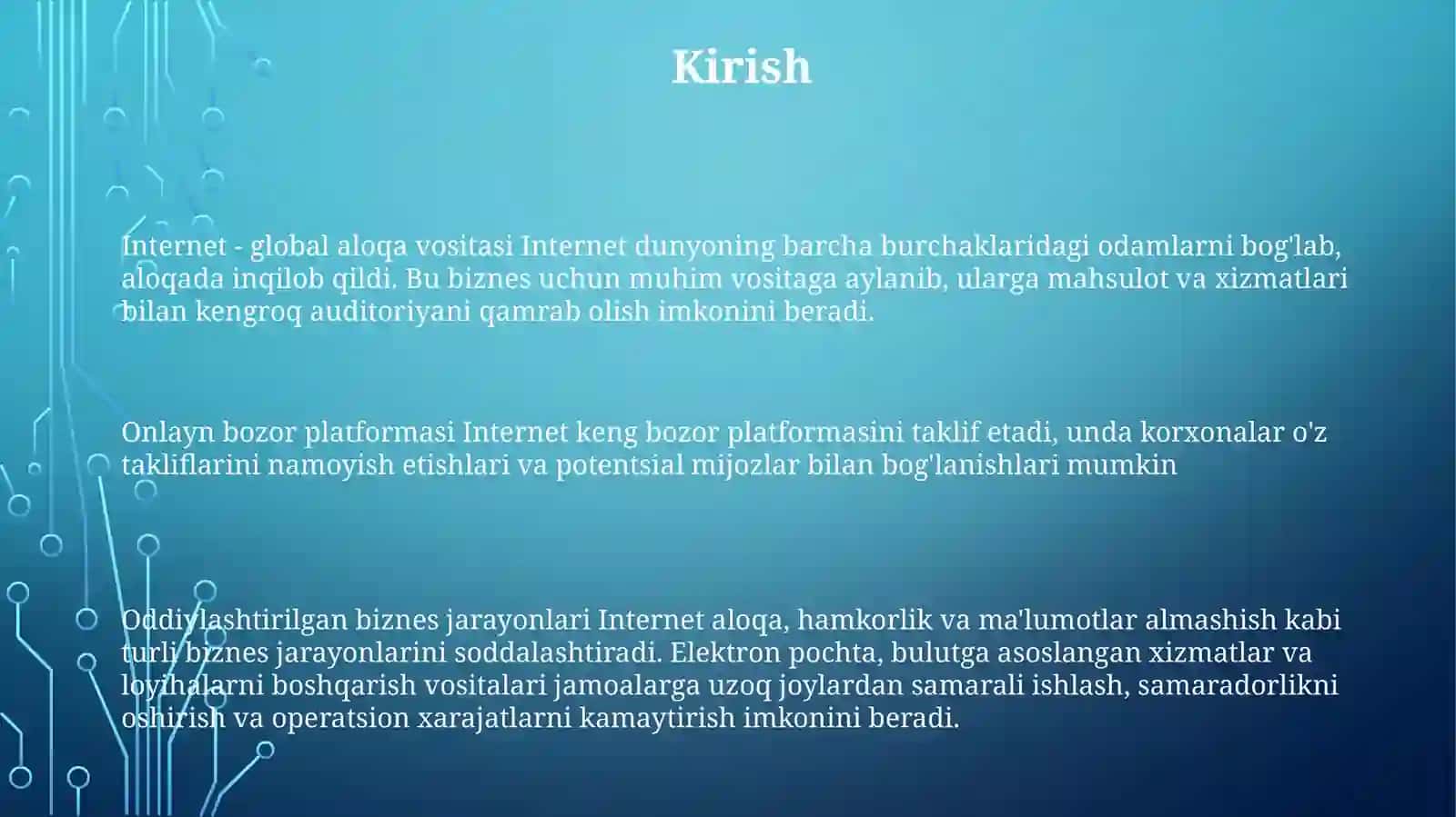 Internet TarmogʻIda Biznes Jarayonlarini Tashkil Etish 2