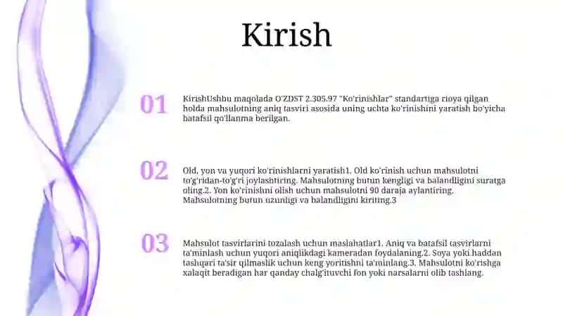 O‘Zdst 2.305.97 "Ko‘Rinishlar" 2