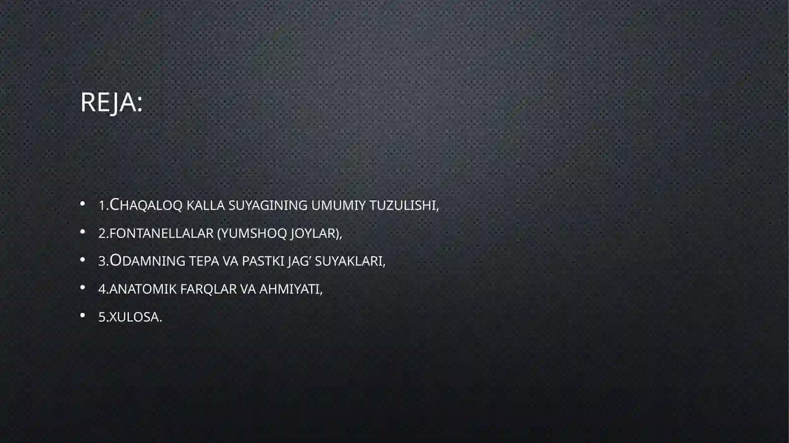 Chaqaloq kalla suyagi,tepa va pastki jag’ suyaklari 2