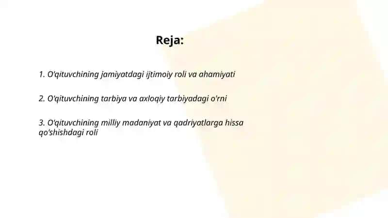 O'qituvchining jamiyatda tutgan o'rni 2