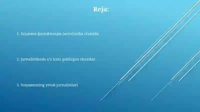 Jurnalistika sohasi boʻyicha sohamiz fidoiylari 2