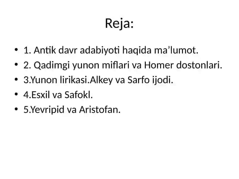 Antikdavr Yunon adabiyoti 2