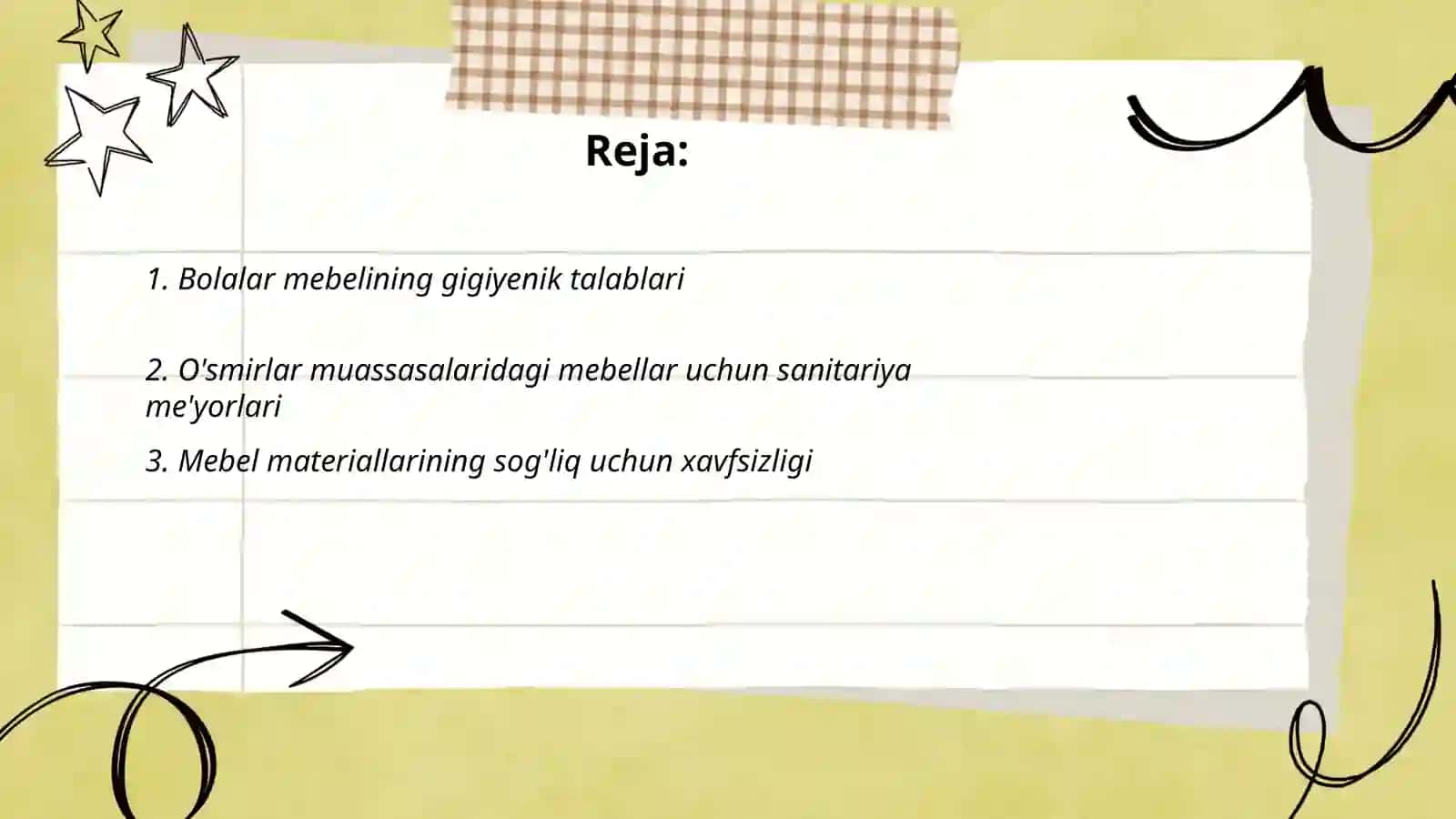 Bolalar va o'smirlar muassasalarida mebellar va jihozlarni gigiyenik baholash 2