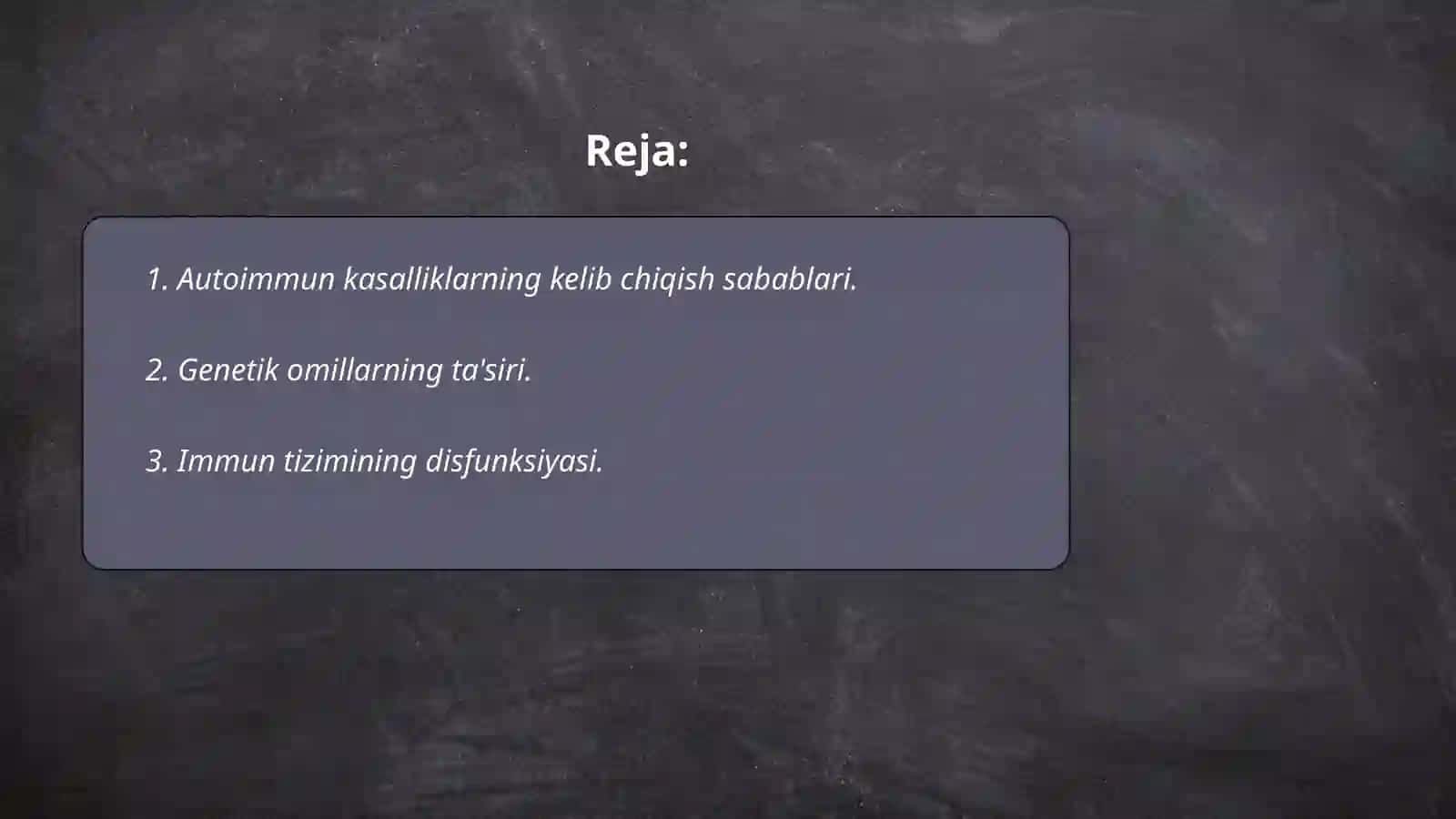 Autoimmun kasalliklar kelib chiqishi, kechishi, diagnostikasi 2