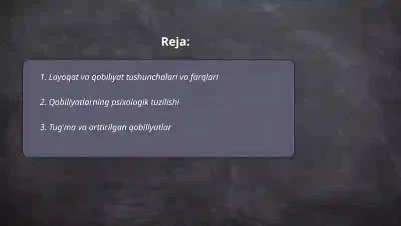Layoqat va qobilyat. Qobiliyatlar tuzilishi va turlari 2