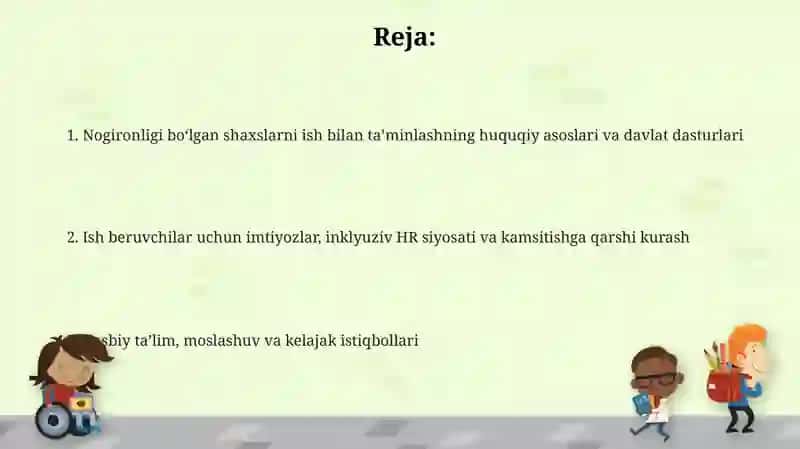Nogironligi boʻlgan shaxslarni ish bilan taʼminlash 2