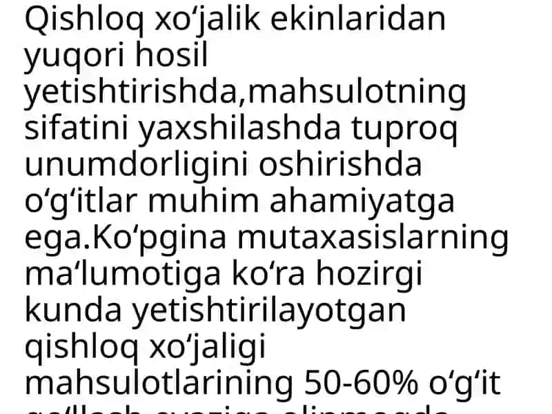 Dehqonchilikni kimyolashtirish muammolari 2