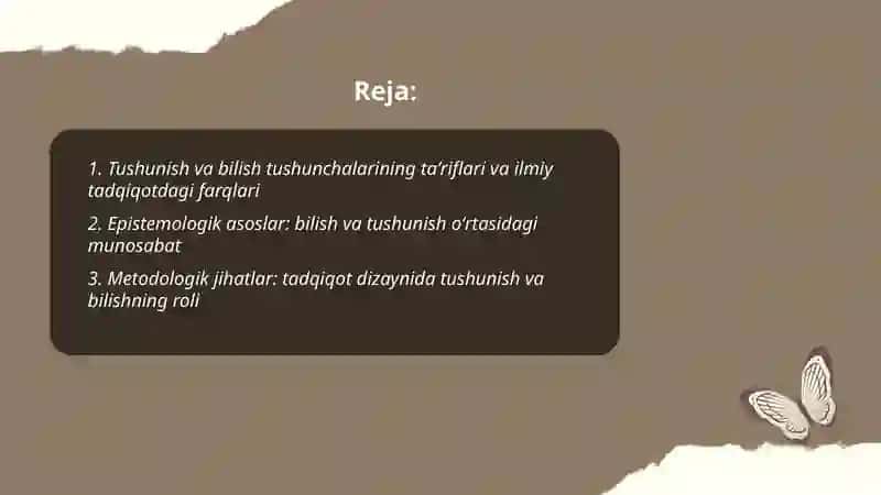 Ilmiy tadqiqotda tushunish va uning bilish bilan o’zaro nisbati 2