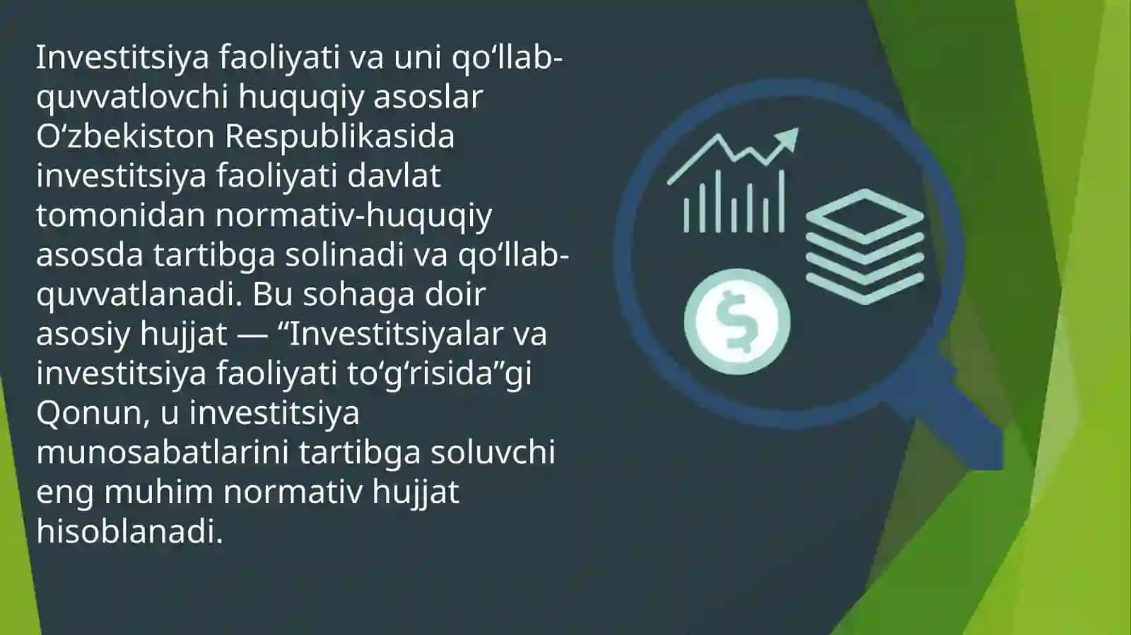 Investitsiyafaoliyatini qoʻllab-quvvatlovchi huquqiy hujjatlar 2