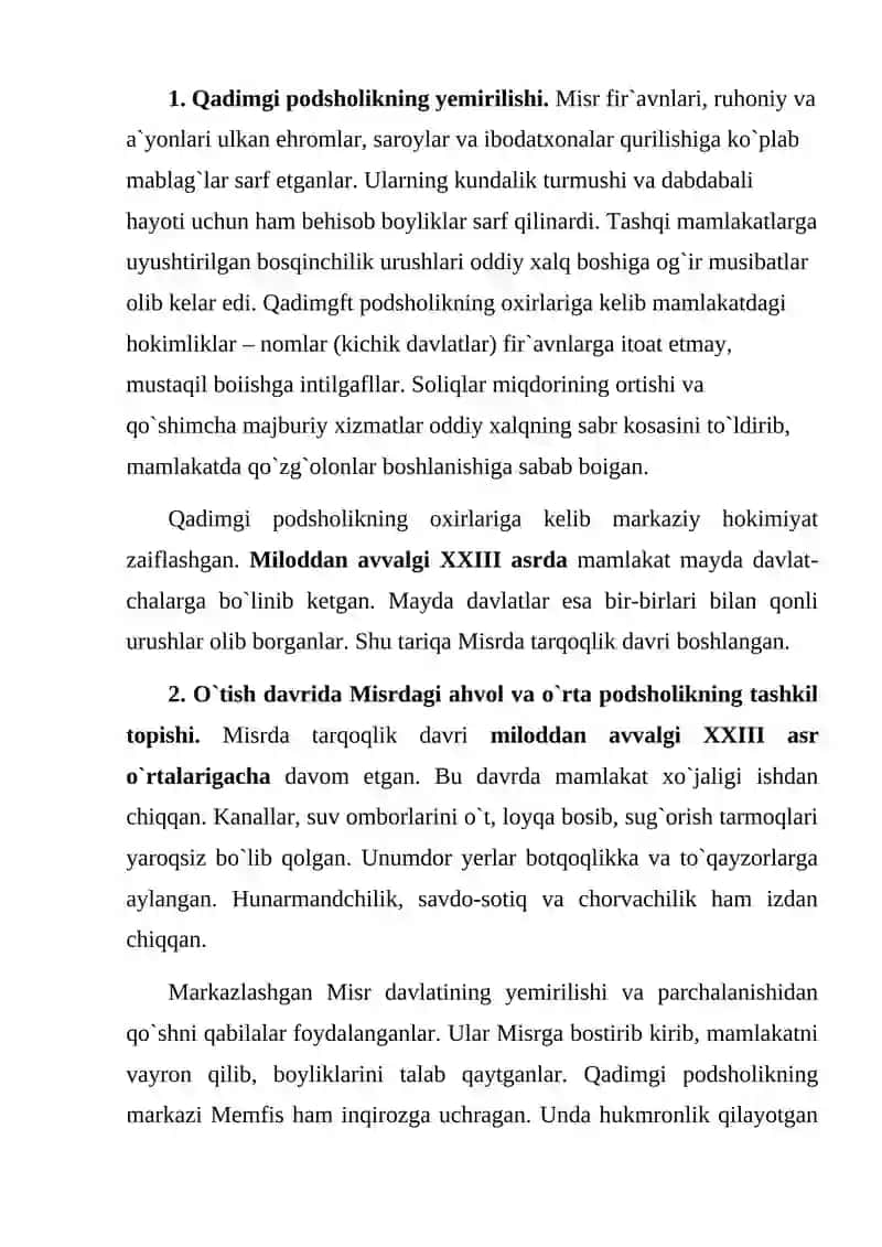 Misrning Giksoslar davridagi hayoti 2