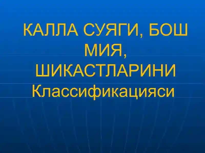 КАЛЛА, БОШ МИЯ, УМУРТҚА ПОҒОНАСИ ВА ОРҚА МИЯ ШИКАСТЛАРИ 2