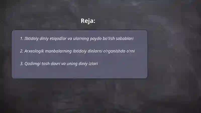 Ibtidoiy diniy etiqodning arxeologik manbalardagi izlari 2