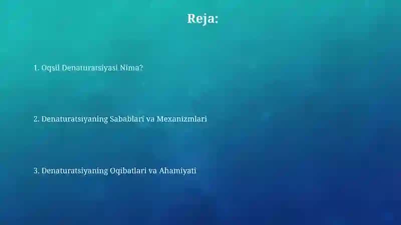 Oqsillar denaturatsiyasi 2