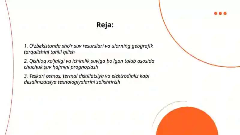 O'zbekiston sharoitida sho'r suvlarni chuchuklashtirish g'oyasini yaratish 2