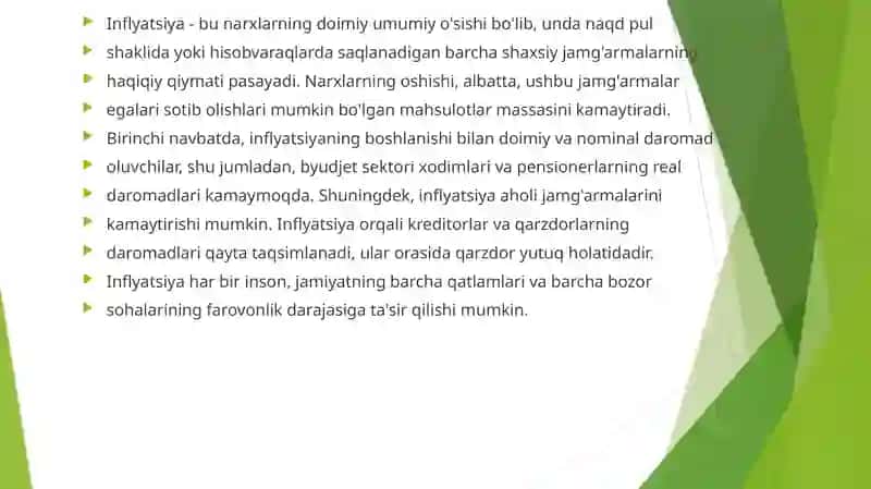 Inflyatsiya va uning ta'limi 2
