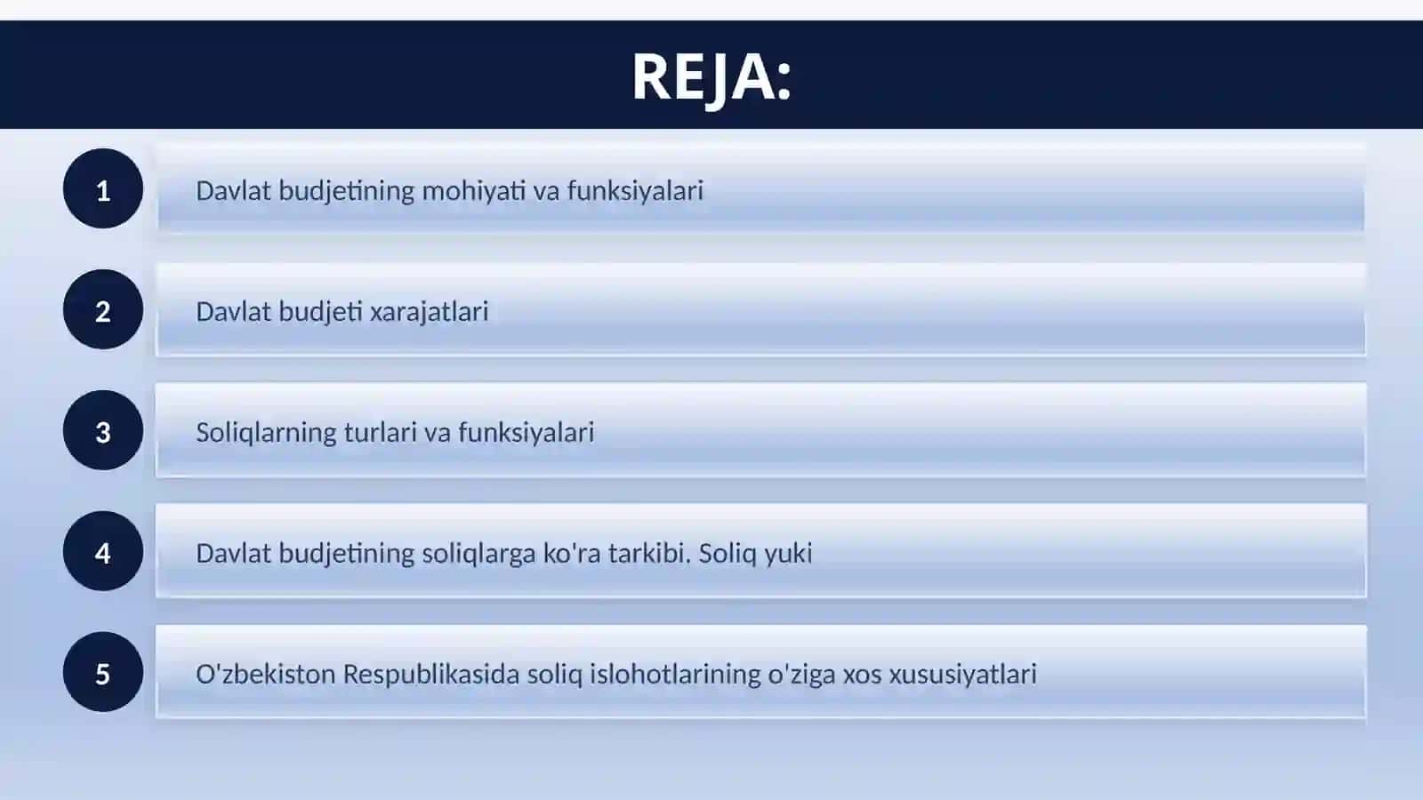 DAVLAT BYUDJETI, SOLIQLAR VA DAVLAT QARZI 2
