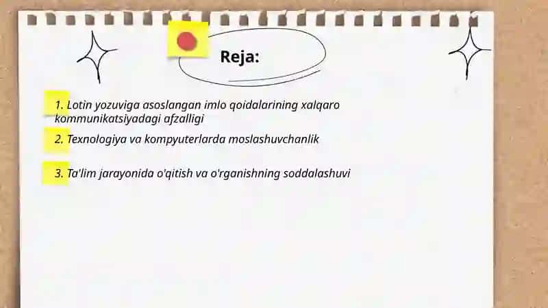 Lotin yozuviga asoslangan imlo qoidalarinong afzalligi 2