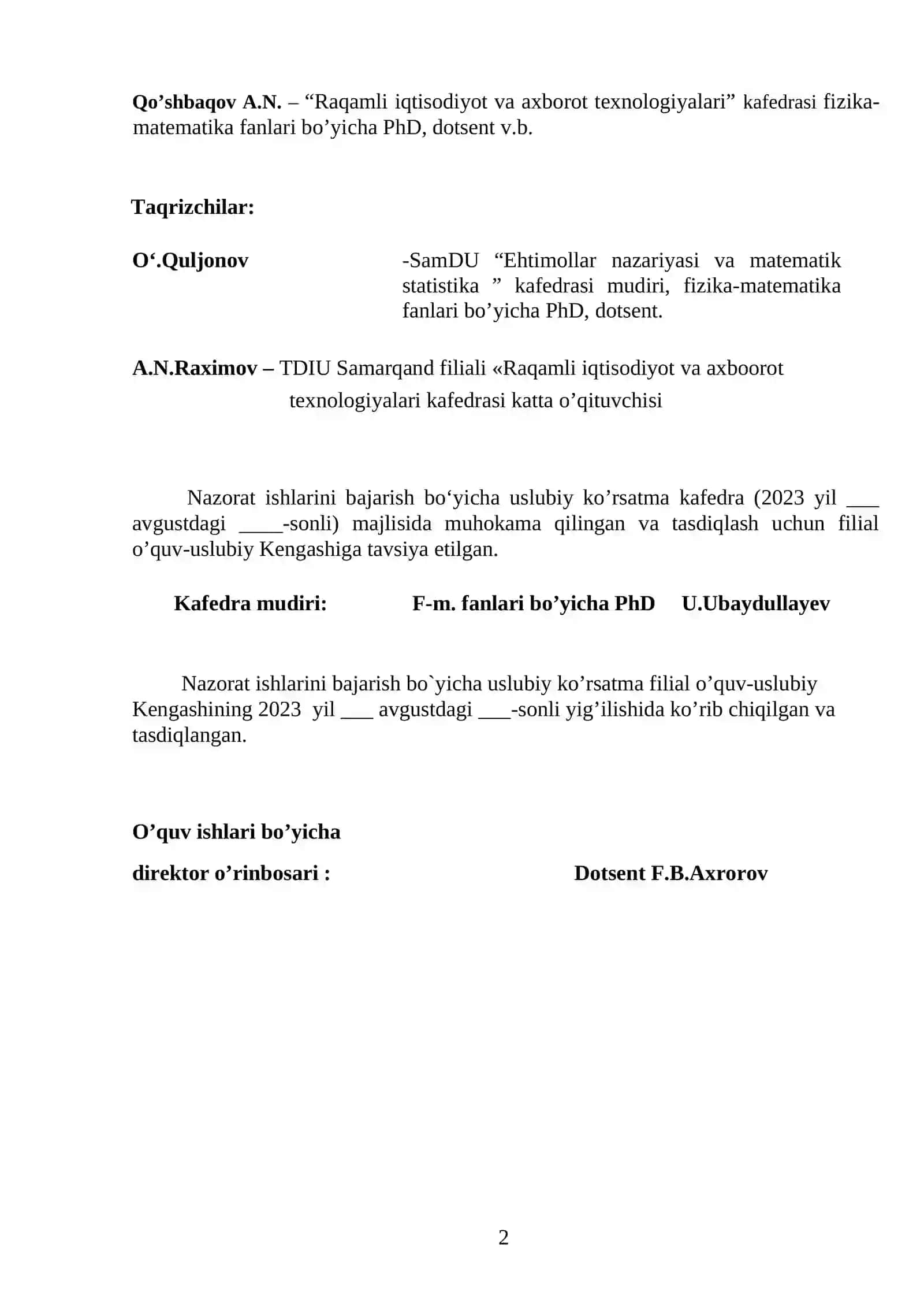 Raqamli iqtisodiyot va axborot texnologiyalari 2