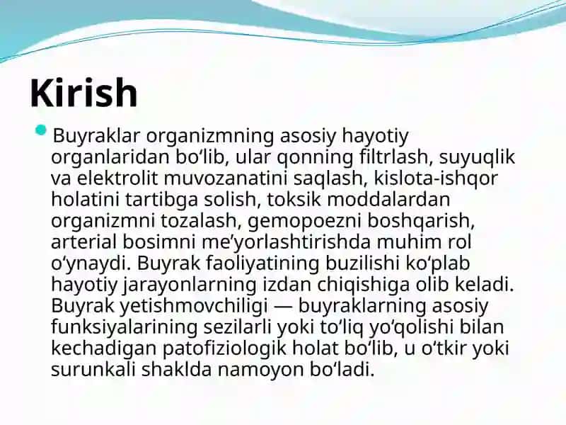 Buyrakyetishmovchiligida hamshiralik parvarishi 2