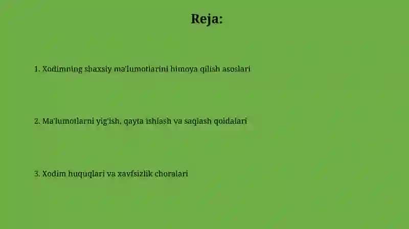Xodimning shaxsga doir ma’lumotlarini himoya qilish 2