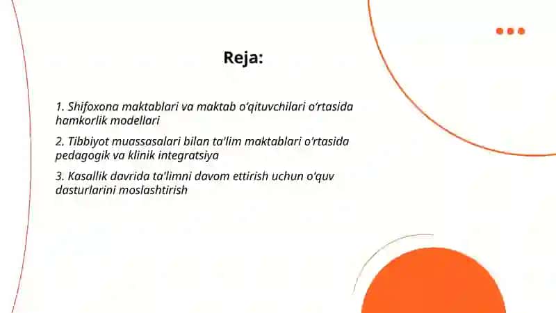 Shifoxona maktablari va maktab oʻqituvchilari oʻrtasida hamkorlik modellari 2