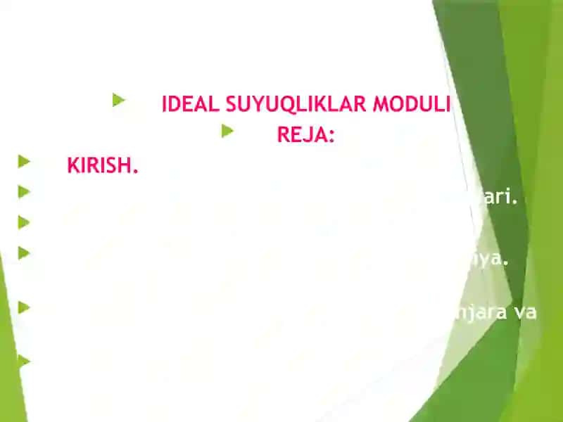 Ideal suyuqliklar moduli 2